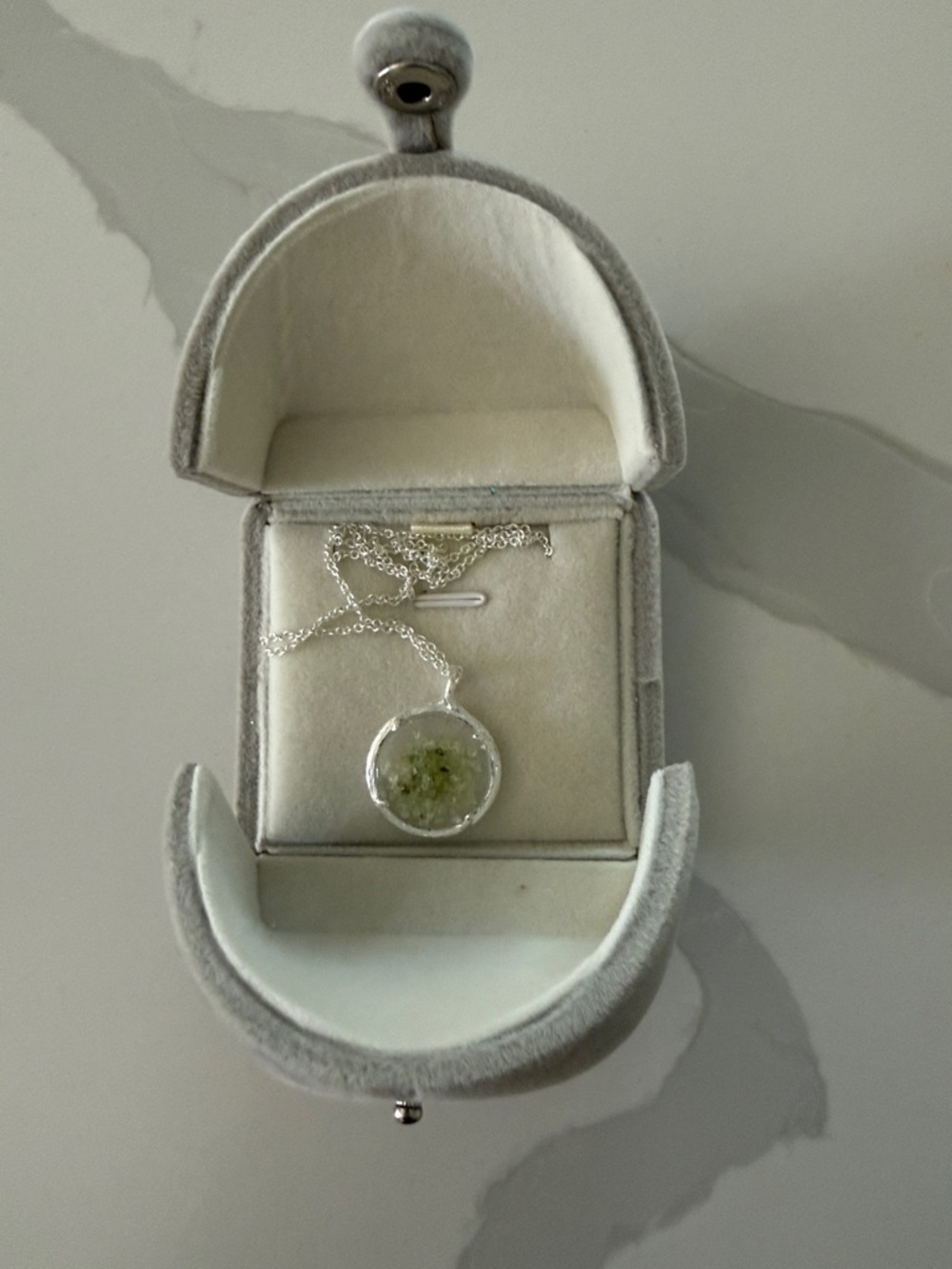 Silver Necklace with Green peridot Pendant - Women Jewelry